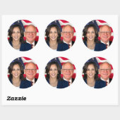 Kamala Harris und Tim Walz Runder Aufkleber (Blatt)