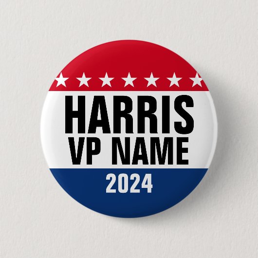 Kamala Harris und Vice Pres 2024 - Classic Design Button (Vorderseite)