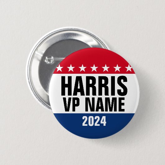 Kamala Harris und Vice Pres 2024 - Classic Design Button (Vorne & Hinten)