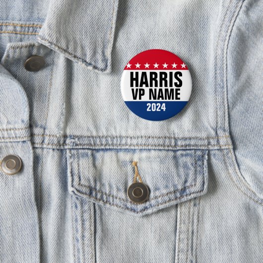 Kamala Harris und Vice Pres 2024 - Classic Design Button (Beispiel)