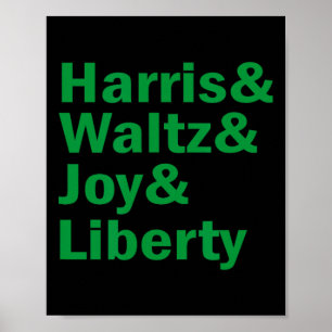 Kamala Harris und Walzer Freude Freiheit Lustig Poster