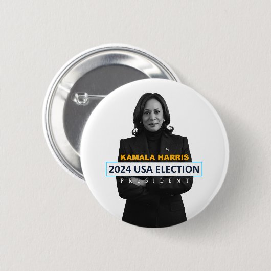 Kamala Harris USA 2024 Präsident Button (Vorne & Hinten)