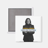 Kamala Harris USA 2024 Präsident Magnet (Vorderseite/Rückseite)