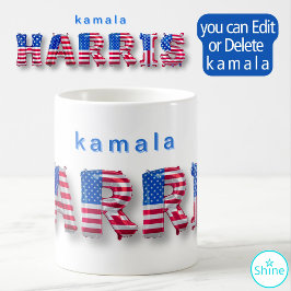 Kamala Harris USA Flag Balloon Alphabets Elections Kaffeetasse