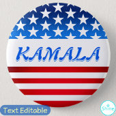 Kamala Harris USA Flag Custom Text Elections 2024 Button