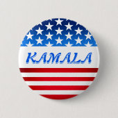 Kamala Harris USA Flag Custom Text Elections 2024 Button (Vorderseite)