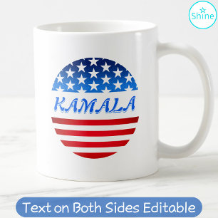 Kamala Harris USA Flag Custom Text Elections 2024 Kaffeetasse