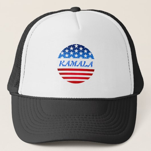 Kamala Harris USA Flag Custom Text Elections 2024 Truckerkappe (Vorderseite)