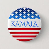 Kamala Harris USA Flag Demokraten Personalisierter Button (Vorderseite)