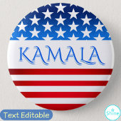 Kamala Harris USA Flag Demokraten Personalisierter Button