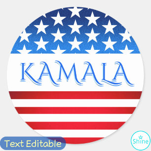 Kamala Harris USA Flag Demokraten Personalisierter Runder Aufkleber