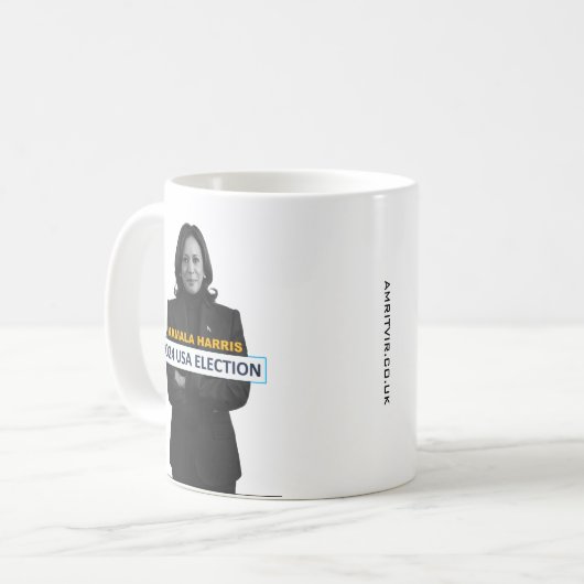 Kamala Harris USA Wahl 2024 Kaffeetasse (Vorderseite Links)