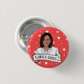 Kamala Harris Valentinstag Button (Vorne & Hinten)