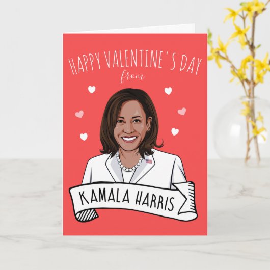 Kamala Harris Valentinstag Karte (Gelbe Blume)