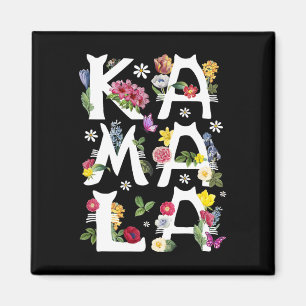 Kamala Harris Vintag Floral Cat Briefe Präsident Magnet