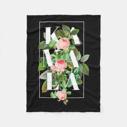 Kamala Harris Vintag Floral Weibchen Fleecedecke (Vorderseite)
