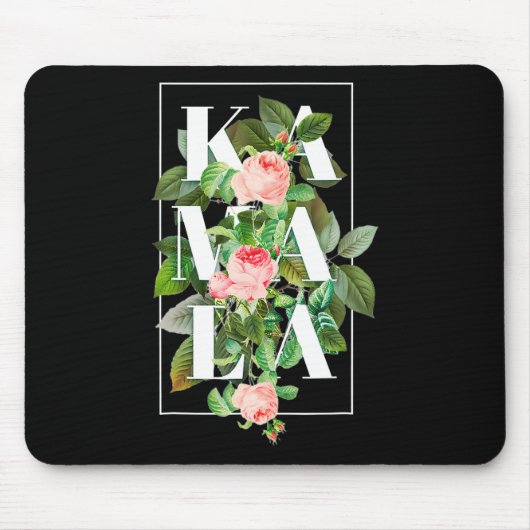 Kamala Harris Vintag Floral Weibchen Mousepad (Vorne)