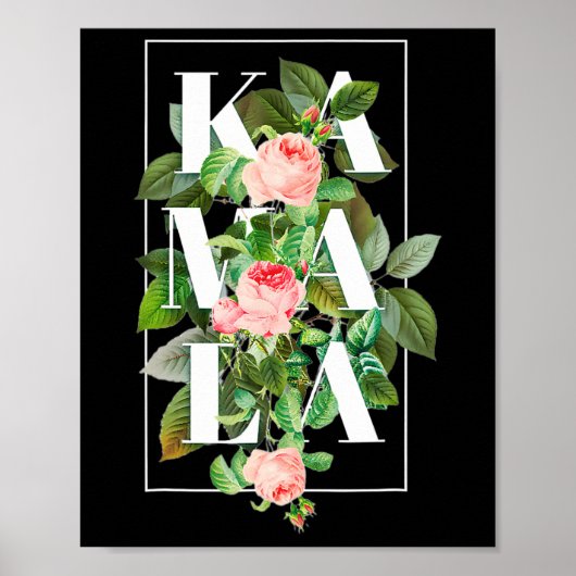 Kamala Harris Vintag Floral Weibchen Poster (Vorne)