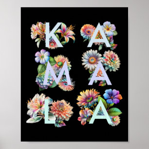 Kamala Harris Vintage Blumen Weiblich Erste Frau Poster