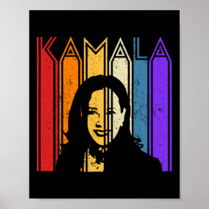 Kamala Harris Vintage-Porträt mit distressed-Effek Poster