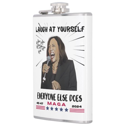 Kamala Harris Vinyl Wrapped Flask Flachmann (Links)
