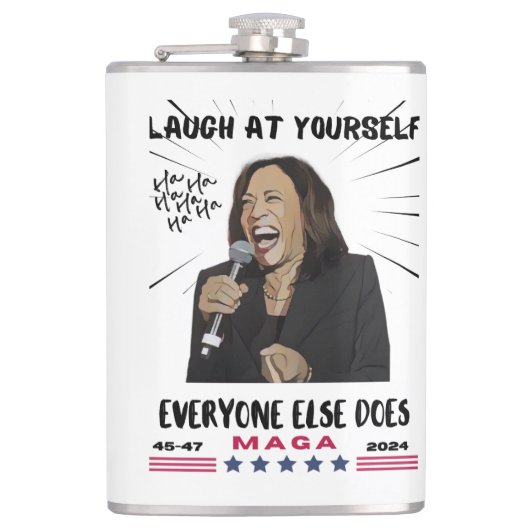 Kamala Harris Vinyl Wrapped Flask Flachmann (Vorderseite)