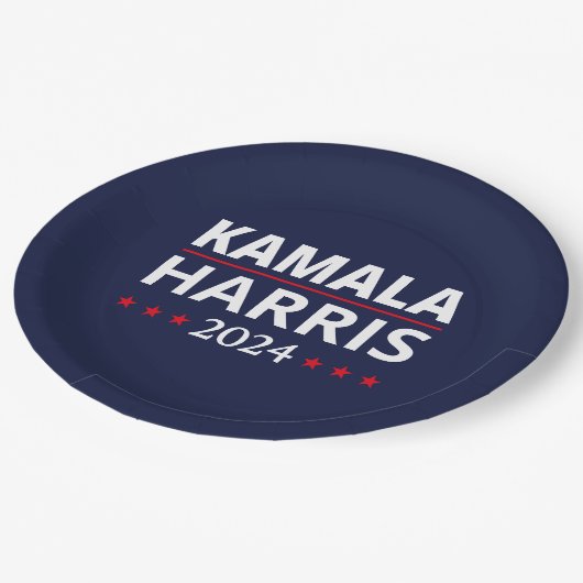 Kamala Harris Wahl 2024 III Pappteller (Schrägansicht)