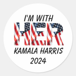 Kamala Harris Wahl 2024 Runder Aufkleber