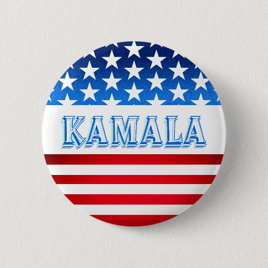 Kamala Harris Wahlkampagne Unterstützende Flagge U Button (Vorderseite)