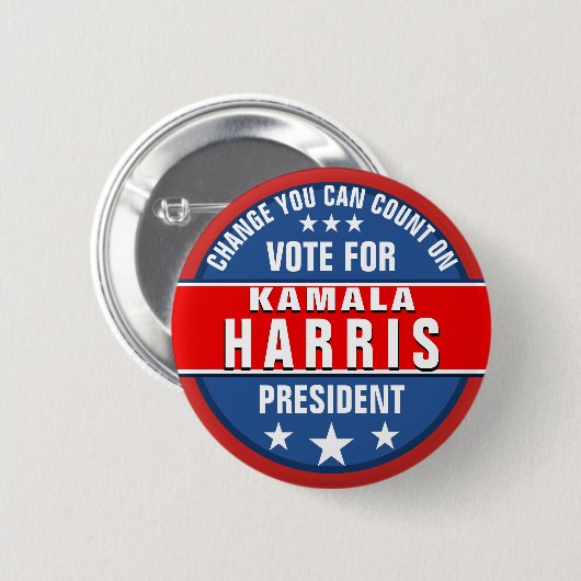 Kamala Harris Wahlkampfknopf Button (Vorne & Hinten)