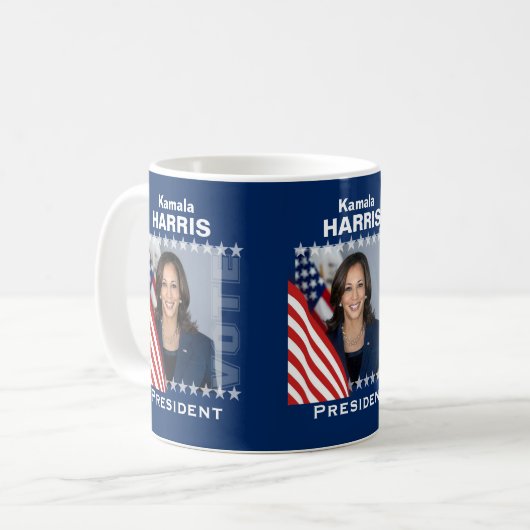 Kamala Harris Wahlkampfvorlage Kaffeetasse (Vorderseite Links)