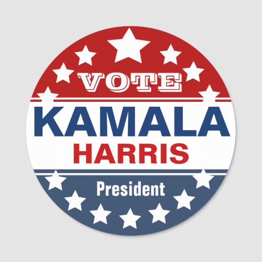 Kamala Harris Wahlkampfvorlage Namensschild (Vorderseite)