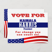 Kamala Harris Wahlkampfvorlage Postkarte (Vorne/Hinten)