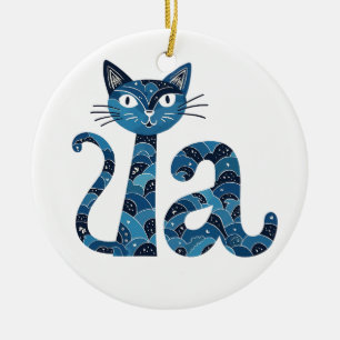 Kamala Harris Wahlkatzenfrau Keramik Ornament