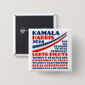 Kamala Harris Wahlplattform 2024 Button (Vorne & Hinten)