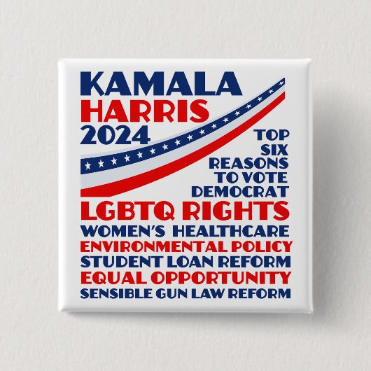 Kamala Harris Wahlplattform 2024 Button (Vorderseite)