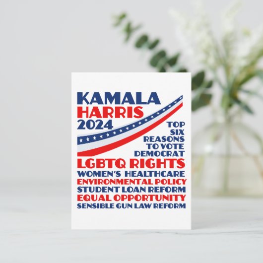 Kamala Harris Wahlplattform 2024 Postkarte (Stehend Vorderseite)