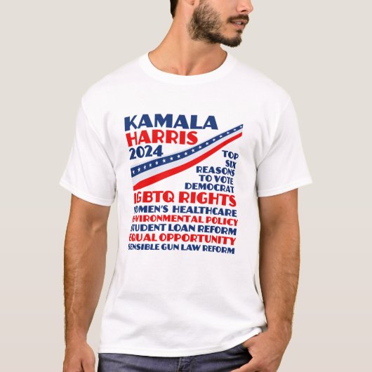 Kamala Harris Wahlplattform 2024 T-Shirt (Vorderseite)