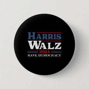 Kamala Harris Waltz 2024 Rettetest für Demokratie Button