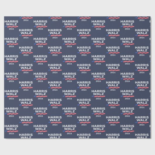 Kamala Harris Walz 2024 Geschenkpapier (Flach)