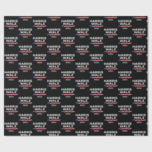 Kamala Harris Walz 2024 Geschenkpapier (Flach)