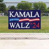 Kamala Harris Walz 2024 offensichtlich blau Banner (Insitu)
