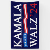 Kamala Harris Walz 2024 offensichtlich blau Banner (Vertikal)