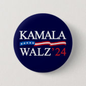 Kamala Harris Walz 2024 offensichtlich blau Button (Vorderseite)