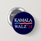 Kamala Harris Walz 2024 offensichtlich blau Button (Vorne & Hinten)