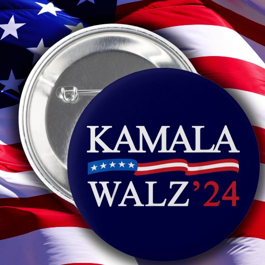 Kamala Harris Walz 2024 offensichtlich blau Button