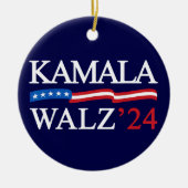 Kamala Harris Walz 2024 offensichtlich blau Keramik Ornament (Vorne)