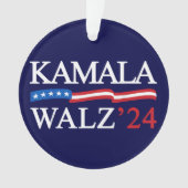 Kamala Harris Walz 2024 offensichtlich blau Ornament (Vorderseite)