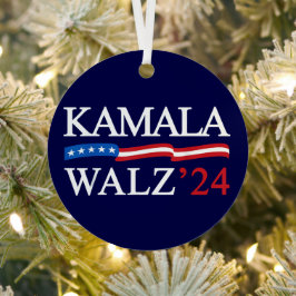 Kamala Harris Walz 2024 offensichtlich blau Ornament Aus Metall
