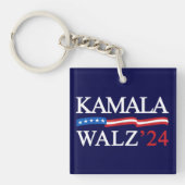 Kamala Harris Walz 2024 offensichtlich blau Schlüsselanhänger (Vorderseite)
